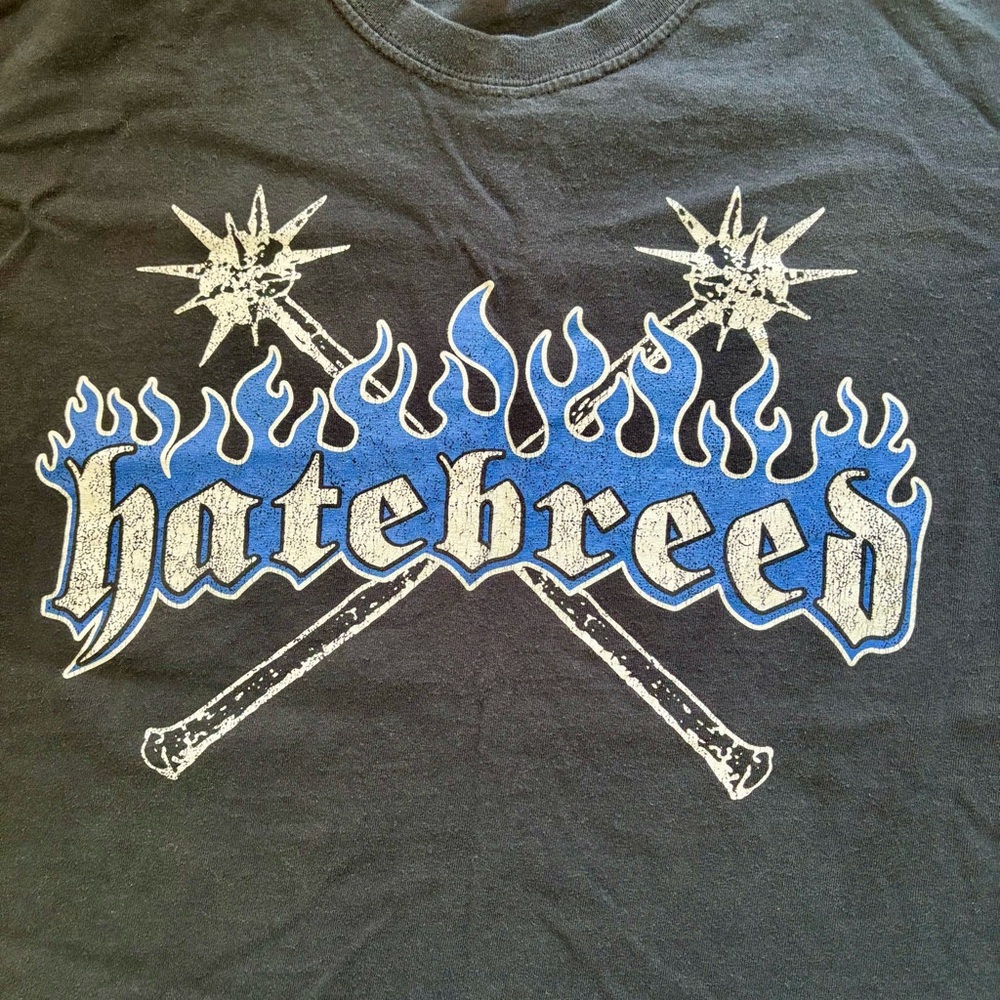 Rare Hatebreed Mens Black Blue XL TShirt